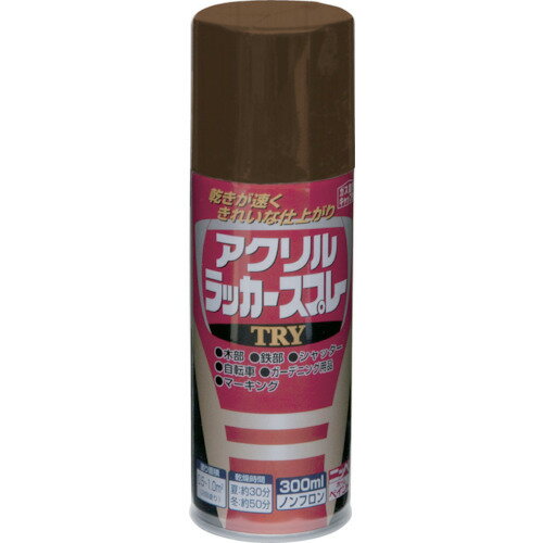 ニッぺアクリルラッカースプレーTRY300mlチョコレート222T018-300