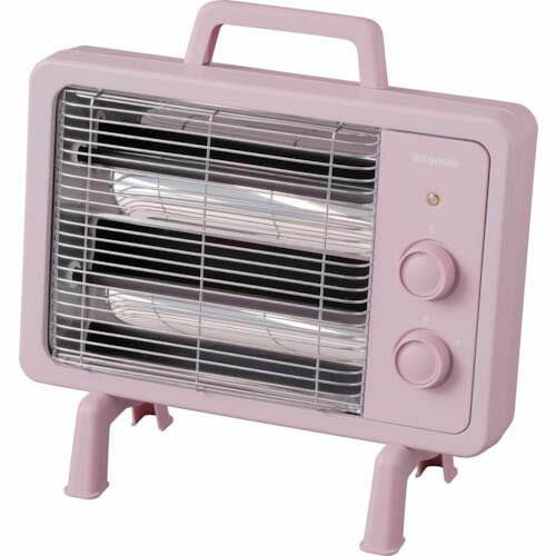 IRIS 513818 遠赤外線電気ストーブ 小型 ブラックコートヒーター ピンク IEHDB-800-P