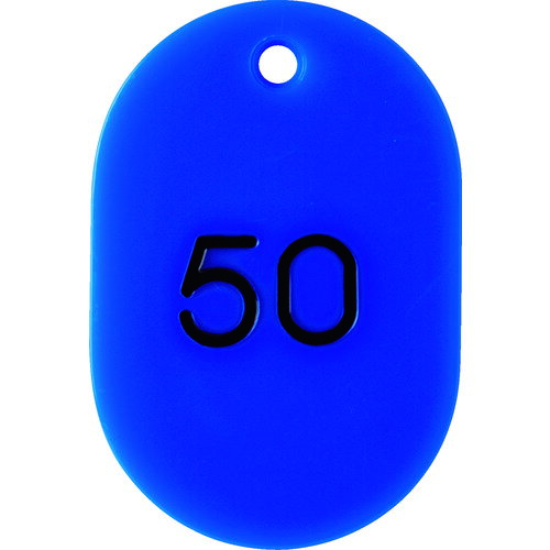 TRUSCO 番号入小判札 大 60X40 26～50 青 THFL-2650-B