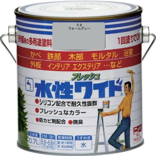 ニッぺ水性フレッシュワイド0.7LウォームグレーHTA138-0.7