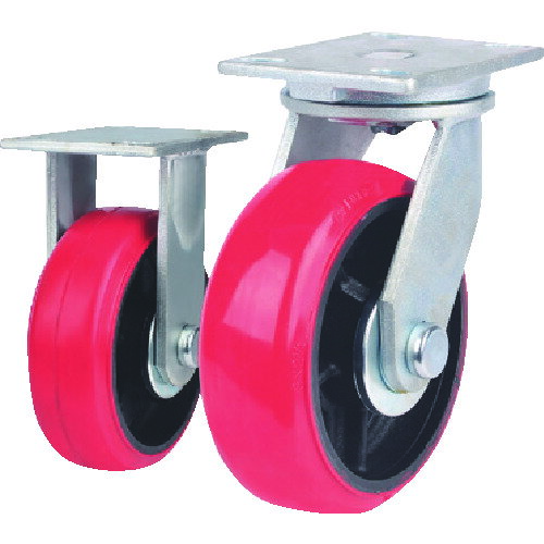 TRUSCO 重高荷重用キャスター 自在 100MM 耐湿ウレタン車輪620KGF HR／HM100620PCI-TG