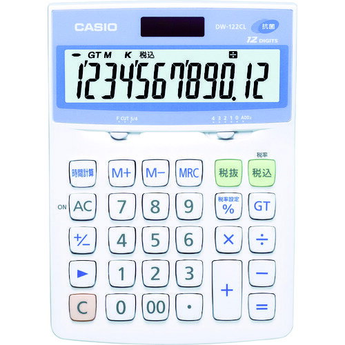 カシオ 電卓(抗菌、SIAA登録モデル) DW-122CL-N