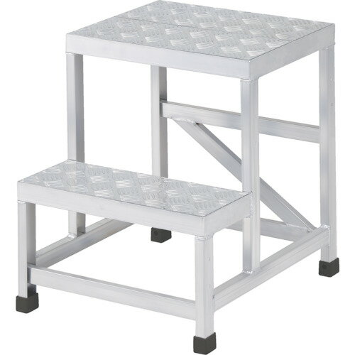 TRUSCO アルミ製溶接一体構造型作業台 二段縞板タイプ(完成品) W600*D600*H500 WTDBC26650