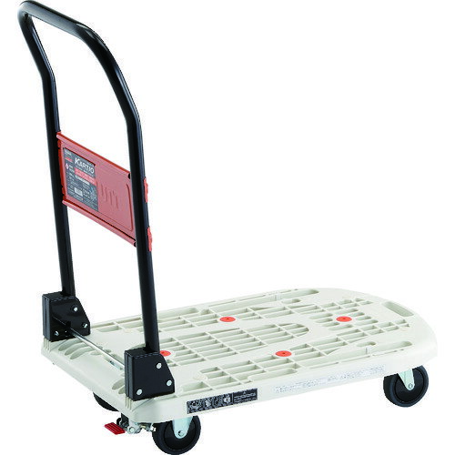 TRUSCO 樹脂台車 カルティオ 折畳 780*490 白 ストッパー付　MPK720WSS