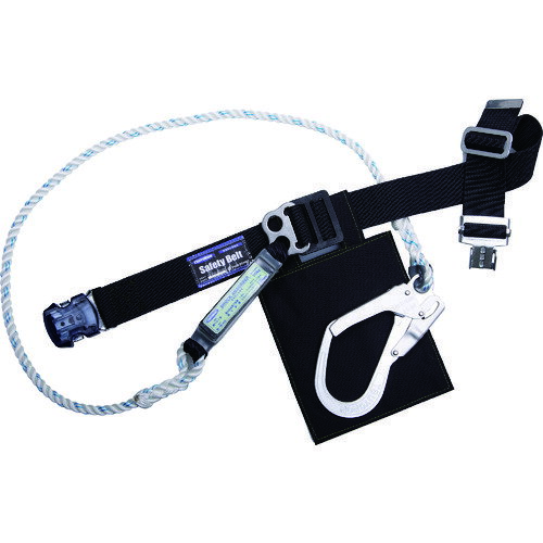 TSUYORON胴ベルト型墜落制止用器具(ロープタイプ)セフライト(三つ打ちロープ)黒Mサイズ幅50MM*長さ1200MMワンタッチバックル仕様TB-SAF-OT593-BLK-M-BP