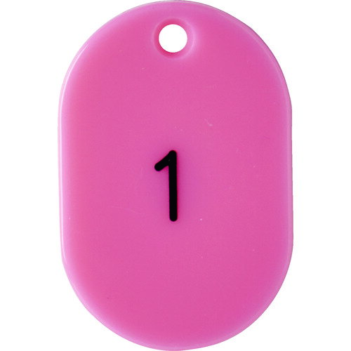 TRUSCO 番号入小判札 小 45X30 1～25 ピンク TKFS-0125-P