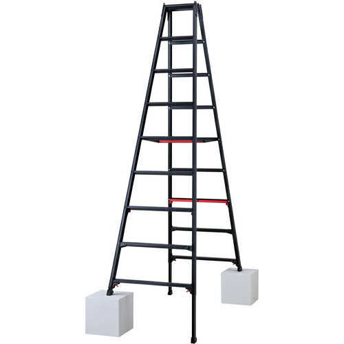 ハセガワ 脚部伸縮式専用脚立 シャガマン ブラック 9段 RYRB-27