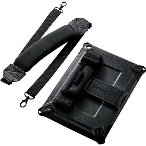 ELECOMiPad第9-7世代対応フルプロテクトケース耐衝撃ショルダーベルト付ブラックTB-A21RHVBK