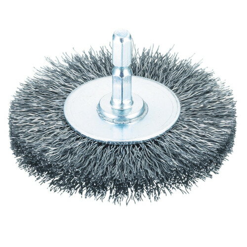 TRUSCO 軸付ホイールブラシ 直径75X軸6.35 鋼線0.3　TB624260