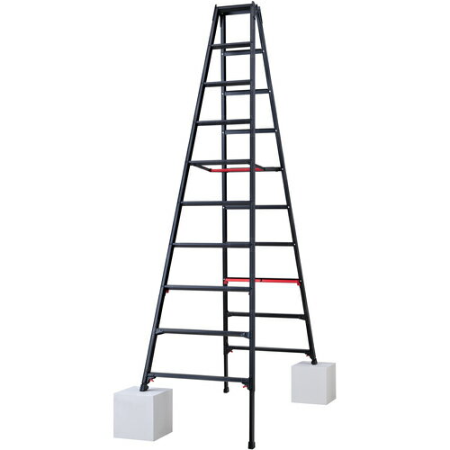 ハセガワ 脚部伸縮式専用脚立 シャガマン ブラック 10段 RYRB-30