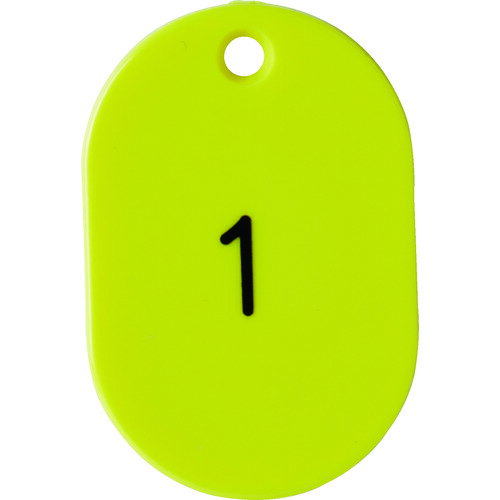 TRUSCO 番号入小判札 小 45X30 1～25 黄 TKFS-0125-Y