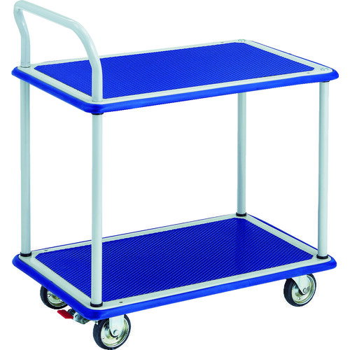 TRUSCO プレス製台車 ドンキーカート 2段式片袖タイプ740*480 ストッパー付 104NS