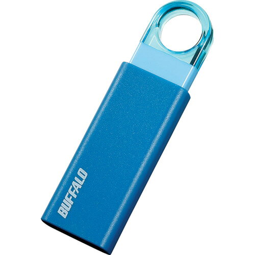 BUFFALO オートリターン機構搭載 ノックスライド USB3.1(Gen1)／USB3.0対応 USBメモリー 16GB ブルー RUF3-KS16GA-BL