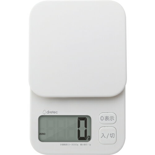 dretec デジタルスケール「トルテ」3kg ホワイト KS-832WT