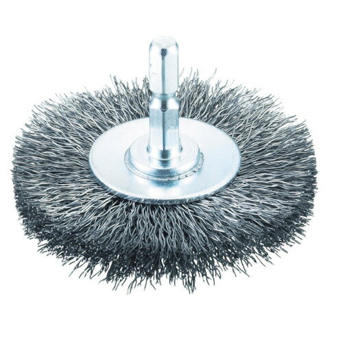 TRUSCO 軸付ホイールブラシ 直径65×軸6.35 鋼線0.3　TB623260