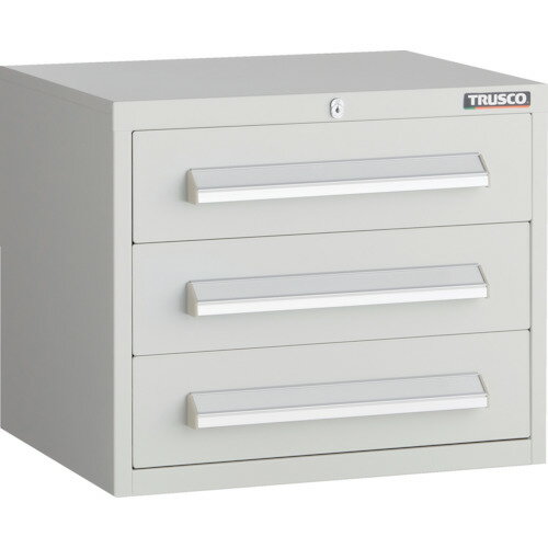 TRUSCO FUラック60 WLVR型キャビネット 500X412XH420 引出3段 ホワイト色 WLVR-424-W