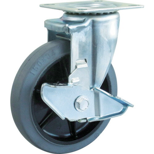 TRUSCO キャスター TYSシリーズ 自在 SP付 グレーゴム車100mm TYSB-100G