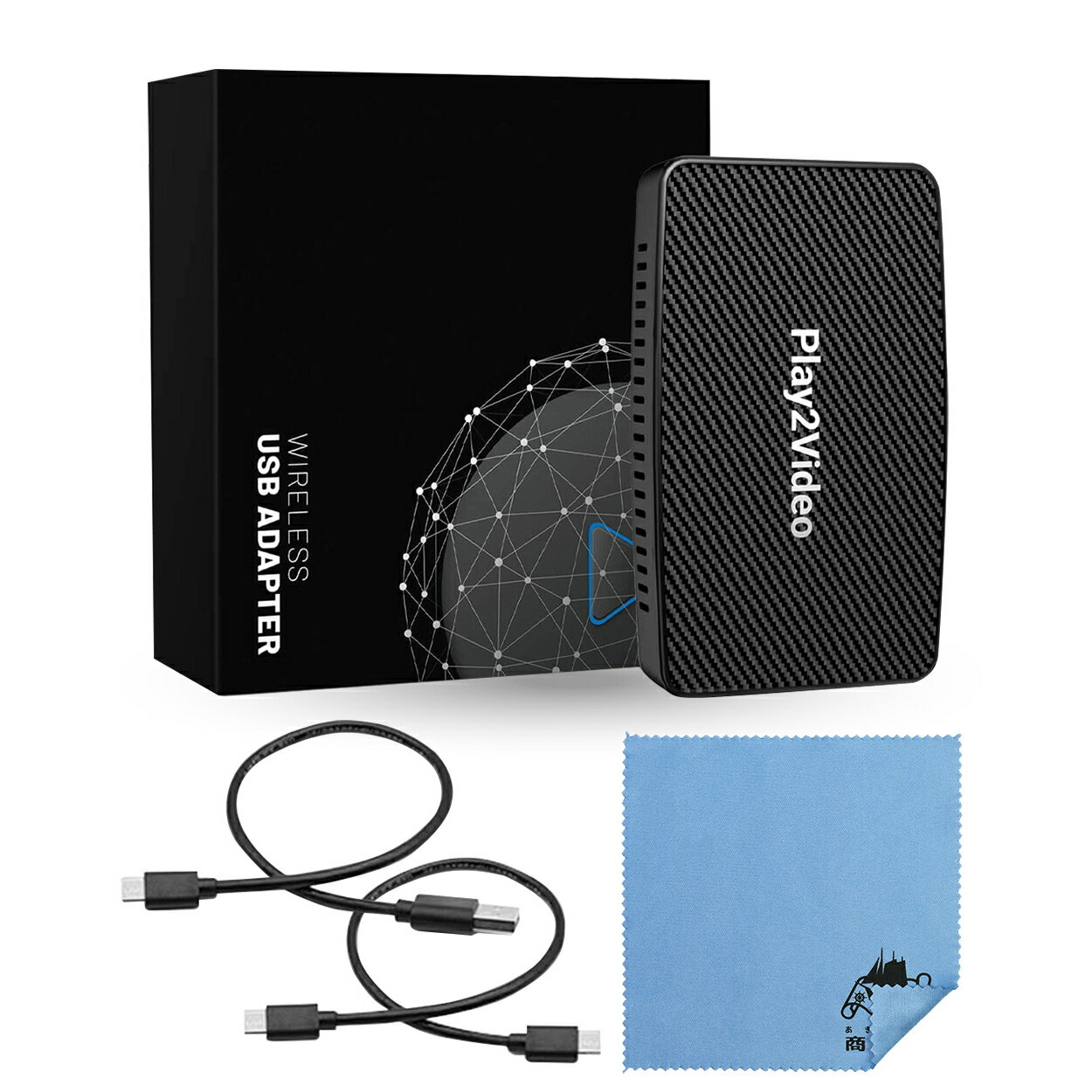 【国内販売実績 N0.1 正規品】Ottocast オットキャスト carplay ai box アダプター Play2Video CA400 ワイヤレスアダプターYouTube Netflix視聴可 CarPlayとAndroid Auto 両対応 有線接続のみの純正CarPlayをワイヤレス化 クリーニングクロス付き
