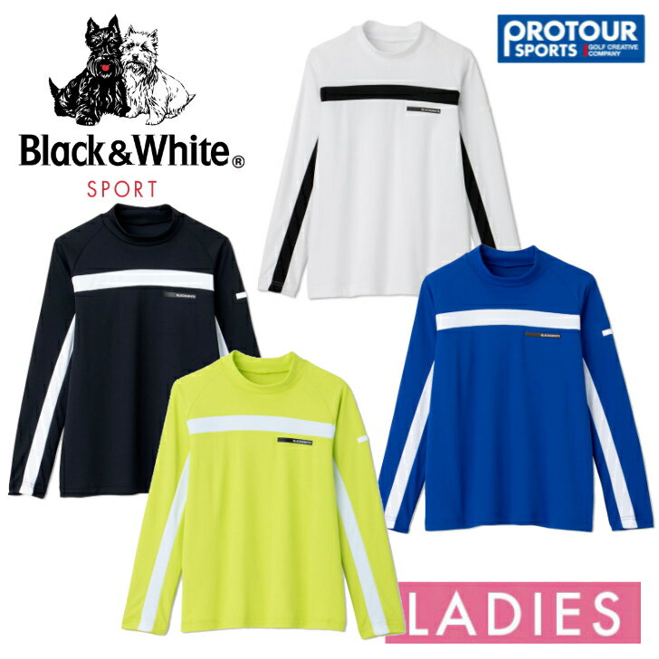 Black＆White ブラック＆ホワイト ロゴモックネックシャツ BLS9003WD（レディース）