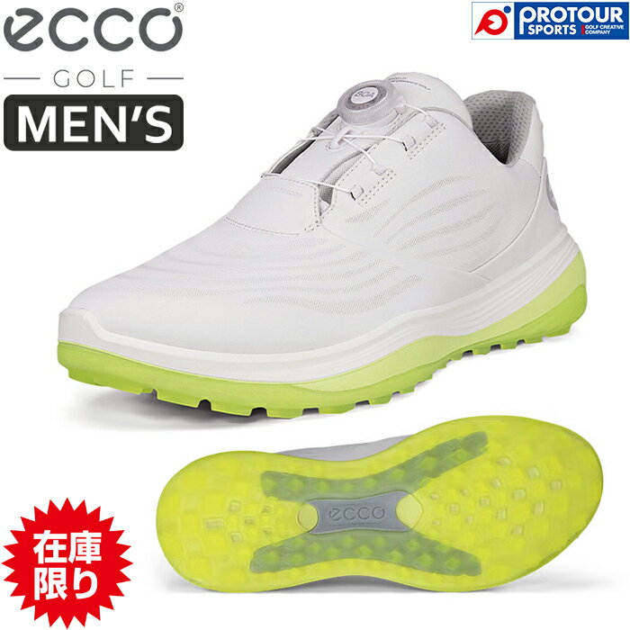 【在庫限り】ECCO M GOLF LT1 BOA 132274-01007 エコー メンズ ゴルフ エルティーワン ボア 2024年モデル WHITE ECCO-TEX搭載 軽量 ゴルフシューズ 送料無料 クッション性・反発性・安定性の共存。LYTR TECHNOLOGYが生む、まったく新しい歩きやすさとスウィングサポート。 ■ 薄く柔らかく耐久性のあるECCO Performance leather(パフォーマンスレザー)を使用したソフトな履き心地。 レザー内部にX-TENSAテクノロジーを内蔵しホールド感が向上。 ■ 2種類の軽量ソフト高反発弾性素材をミッドソールに使用し、クッション性と反発性(エナジーリターン)を最適化。 ■ 多方向のトラクションと耐久性を提供するE-DTS NETアウトソールにTPUシャンクを加え、 高いグリップ力とスイング時の捻じれに対応する高い安定性を実現。 発売日：2024年1月4日 カラー(品番)：WHITE(132274-01007) サイズ：39(24.5cm)、40(25cm)、41(25.5cm)、42(26cm)、43(26.5-27cm)、44(27.5cm) スパイク：スパイクレス 素材：天然皮革 with ECCO-TEX(防水仕様)、PHORENE(PU)+ EVA midsole / TPU outsole メーカー希望小売価格：￥41,800(税込) 【当店ではこのような検索キーワードで商品をお探しいただいております】 ECCO エコー エコーゴルフ GOLF ゴルフ 人気 おすすめ ゴルフシューズ シューズ 靴 スニーカー スパイクレス 軽量 撥水 ダイヤル式 メンズ ホワイト 白 24.5cm 25cm 25.5cm 26cm 26.5cm 27cm 27.5cm 大沢商会 ECCO エコ エコーゴルフ 正規品 デンマーク発 GOLF ゴルフ 2025 2025年 2025年モデル 新色 人気 おすすめ ゴルフシューズ シューズ 靴 スニーカー スパイクレス 紐　ボア　高機能モデル BOA ボア ダイヤル式 GORE-TEX SURROUND GORE-TEX搭載 防水 高品質 プレミアムレザー MENS メンズ 男性 男性用 WHITE ホワイト 白 VIRTUAL バーチャル ブルー 24.5cm 25cm 25.5cm 26cm 26.5cm 27cm 27.5cm 28cm 在庫限り 数量限定 限定 送料無料ゴルフシューズ biom boa 100% スパイクレスシューズ バイオム hybrid エコーゴルフシューズバイオムハイブリッド c4 lace エコー golf g5 スパイク three 当店 防水 正規 透る レス white ダイヤル メンズ ボア off 在庫 ホワイト 珍しい おしゃれな 湿る ゴルフな レース スパイクレス ゴルフシューズ
