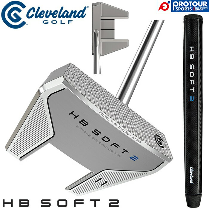 Cleveland Golf HB SOFT 2 PUTTER ＃11C / クリーブランド エイチビー ソフト ツー パター ＃11C 2024年モデル オリジナルスチールシャフト 34インチ マレットタイプ ヘッドカバー付き 送料無料