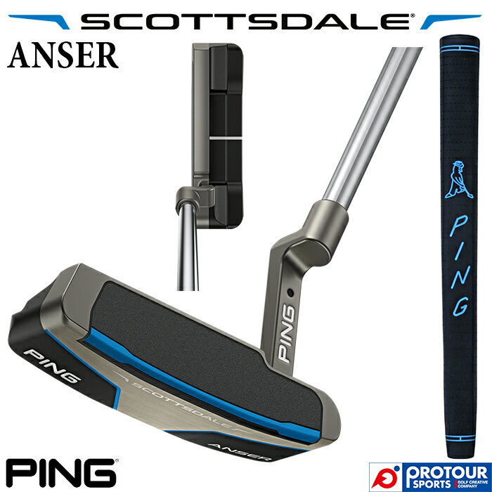 Rakuten - PING SCOTTSDALE ANSER / ピン スコッツデール アンサー パター 2025年モデル PP58 ミッドサイズ(ブラック/ブルー) ヘッドカバー付き ブレード型 人気 日本正規品 送料無料