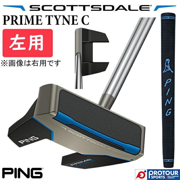 Rakuten - PING SCOTTSDALE PRIME TYNE C LEFT / ピン スコッツデール プライム タイン C パター 左用 2025年モデル PP58 ミッドサイズ(ブラック/ブルー) ヘッドカバー付き ツノ型 人気 日本正規品 送料無料