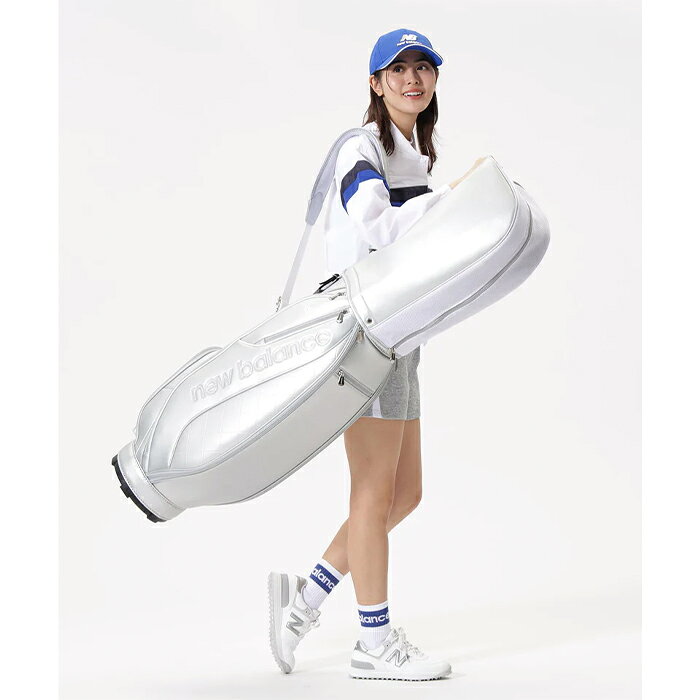 プロツアースポーツ 楽天市場店のNEW BALANCE WOMENS 012-6980501-160 / ニューバランス キャディバッグ レディース 2026年モデル シルバー(160) ゴルフバッグ 8.5型 新作 人気 数量限定 送料無料｜アングル3