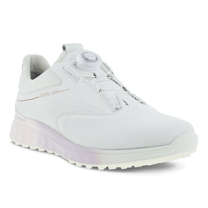 ECCO W GOLF S-THREE BOA 102973 WHITE/DELICACY/WHITE(60621) / エコー ウィメンズ ゴルフ エス・スリー ボア GORE-TEX搭載 スパイクレスシューズ レディース