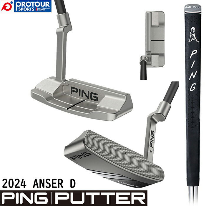 PING 2024 PUTTER ANSER D / ピン パター 2024年モデル アンサーD カーボンシャフト PP58 MID SIZE BLACK/GREY 専用ヘッドカバー付き