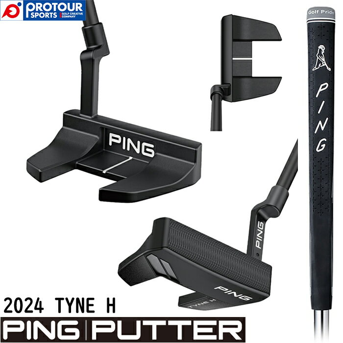 PING 2024 PUTTER TYNE H / ピン パター 2024年モデル タインH カーボンシャフト PP58 MID SIZE BLACK/GREY 専用ヘッドカバー付き