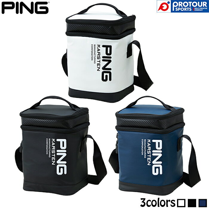 PING COOLER BAG GB-U2611 / ピン クーラーバッグ 2026年モデル 全3色 ・部分的に使用したカーボン調のPU素材と大き目のPINGロゴが特徴の、スポーティーでシンプルなデザインの2層式クーラーバッグ ・2層式でメイン収納には500mlのペットボトルが6本収納可能 ・上蓋内側には保冷剤用のメッシュポケット付き 発売日：2026年3月10日 製品コード：GB-U2611 カラー(品番)：ホワイト(39064-01)、ブラック(39064-02)、ネイビー(39064-03) サイズ：W-18、H-25、D-17(cm) 重量：約440g 素材：合成皮革(PU)/PET 原産国：Made in China メーカー希望小売価格：￥9,900(税込) ※メーカーお取り寄せ品のため納期がかかる場合があります。また、メーカーの供給が終了している場合はキャンセルさせていただく場合がございます。 【当店ではこのような検索キーワードで商品をお探しいただいております】 PING ピン ピンゴルフ GOLF ゴルフ ゴルフブランド ゴルフメーカー 日本正規品 正規品 2026 2026年 2026年モデル 新作 新商品 最新 最新モデル 定番 定番モデル 新色 人気 話題 ランキング おすすめ 売れ筋 COOLER BAG 2層式 保冷バッグ 暑さ対策 クーラーバッグ ランチバッグ 保冷 BAG バッグ 鞄 ゴルフバッグ トートバッグ カートバッグ ラウンドバッグ 旅行 ゴルフ用品 ゴルフグッズ ラウンド用品 ラウンドグッズ 軽量 ロゴ ブランドロゴ かっこいい かわいい おしゃれ ギフト プレゼント NAVY ネイビー 紺 WHITE ホワイト 白 BLACK ブラック 黒 UNISEX ユニセックス 男女兼用 男女 MENS メンズ 男性 男性用 LADIES レディース レディス WOMEN’S ウィメンズ 女性 女性用