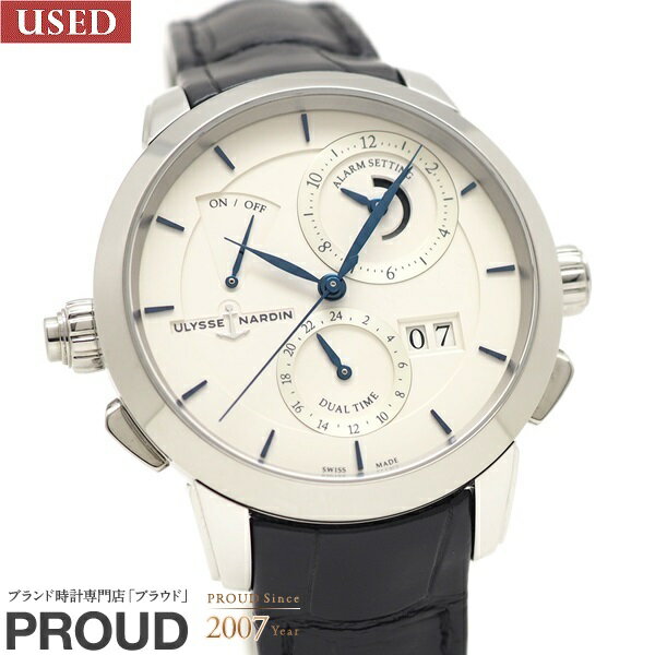  ULYSSE NARDIN (ユリス・ナルダン) クラシック ソナタ SS デュアルタイム アラーム 673-05/90 メンズ 時計 中古 ユリスナルダン 