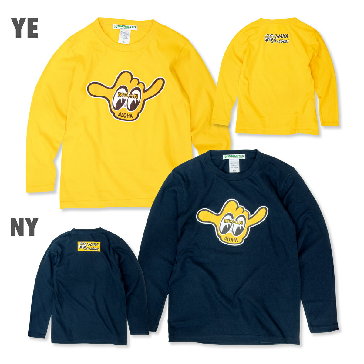 Rakuten - 【MOONEYES】【SHAKA with MOON ロングスリーブ Tシャツ】 キッズ KIDS 長袖 ムーンアイズ ロゴ アイボール ムーンロゴ ムーンアイ ホットロッド アメ車 ローライダー ファッション アパレル アメリカン雑貨 ガレージ雑貨 カーアクセサリー レトロ カリフォルニアスタイル