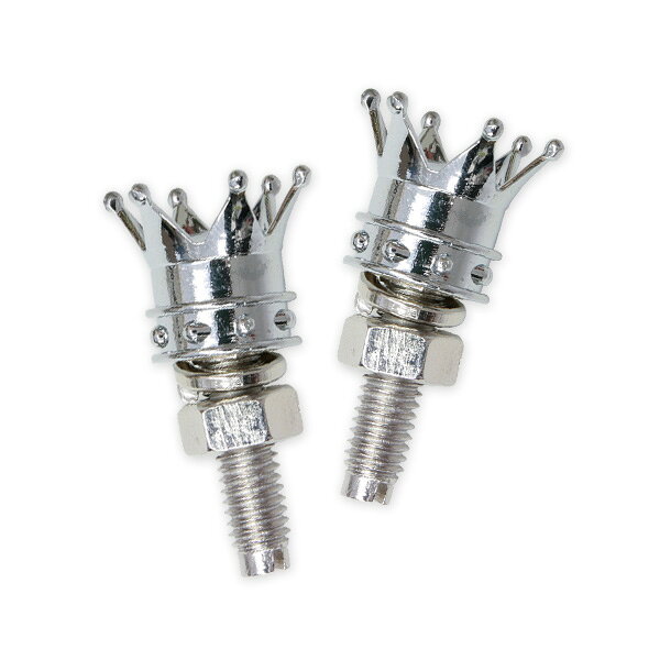 【ライセンスボルト】【クラウン 2個セット】王冠 CROWN ナンバー用 前後 ネジ カー用品 バイク用品 カーアクセサリー アメ車 ローライダー アメリカン雑貨 ガレージ レトロ ブラック