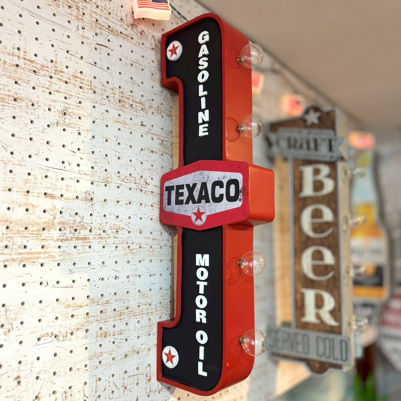 【TEXACO マーキーサイン】 LED サインライト 壁掛け インテリア おしゃれ 海外風 カフェ リビング ダイニング