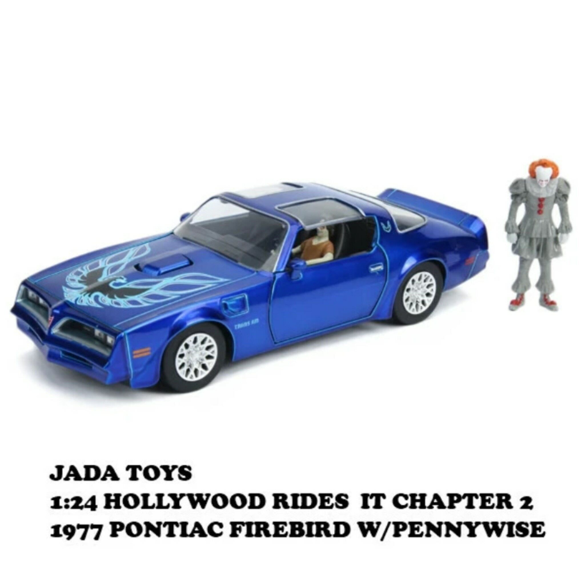 IT イット ペニーワイズ ミニカー Jada ジャダ JadaToys アメリカ雑貨 ホラー 映画 アメリカン アメ車 ムービー カフェ 店舗 フィギュア ホビー おもちゃ ディスプレイ インテリア 飾り 1/24 サイズ IT 1977 PONTIAC FIREBIRD PENNYWISE