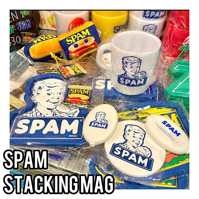 Rakuten - 【スパム SPAM スタッキングマグ】 ミルキーマグ プラ プラスチック コップ 割れにくい 子供 大人 USA アメリカ アメリカン 雑貨 カラフル インテリア お店 ダイナー バー カフェ インパクト ホワイト イエロー ネイビー