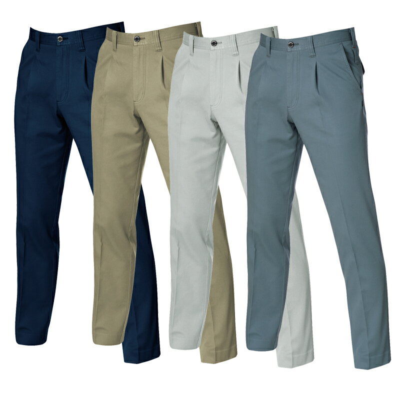 Rakuten - BURTLE バートル 1313 ワンタックパンツ 作業着 作業服 メンズ パンツ 綿素材 防縮 ネイビー ミストブルー