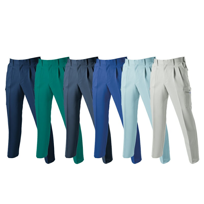 Rakuten - BURTLE バートル 秋冬 ツータックカーゴパンツ 9002 作業着 撥水加工 制電ケア ストレッチ ネイビー アースグリーン ブルー グリーン 日本製