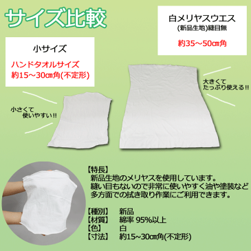 proues(プロウエス) 白メリヤスウエス(小)(新品生地)縫目無 1kgパック 不定形 小さいサイズ ウエス 雑巾 拭き取り 清掃 掃除 現場 ダスター ワイパー PROUESU 日光物産(NiKKO)