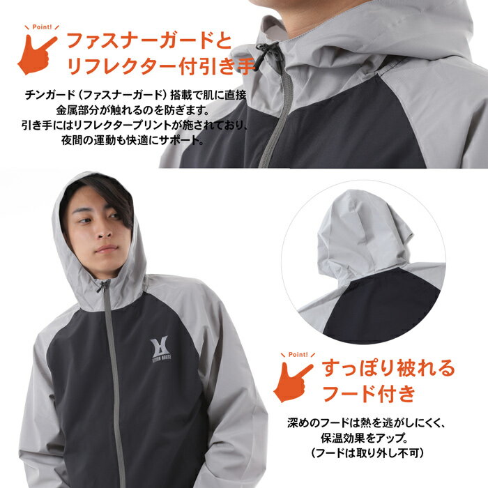 【送料無料】レイトンハウスのサウナスーツがパワーアップして登場LEYTONHOUSEジャケット洗える減量着上下セットスポーツ軽量ダイエット大きいサイズ発汗保温代謝ストレッチボクシングLD-202M