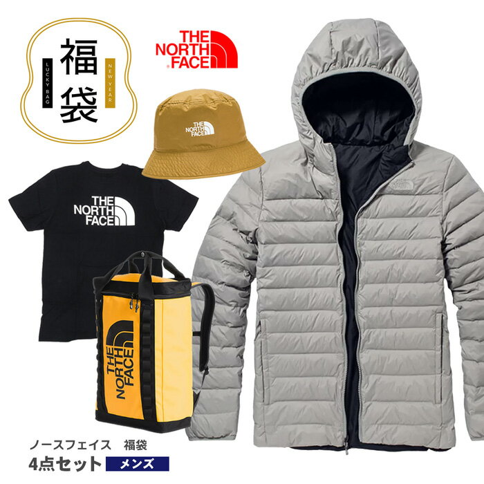 ハット 【送料無料】【2024年福袋】THE NORTH FACE メンズ リバーシブル ライトダウン ジャケット ハーフドーム Tシャツ ポケッタブル バケットハット ヒューズボックス バックパック 4点セット 2024