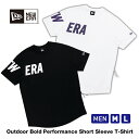 【送料無料】NEW ERA OUTDOOR BOLD パフォーマンス 半袖 ロゴ Tシャツ メンズ ニューエラ ブラック ホワイト アウトドア キャンプ ポケット カジュアル スポーツ 紳士 男性