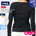 【 送料無料 】フィラ FILA レディース 女 女性 インナー 重ね着用 白 黒 UVカット Uネック 蒸れ防止 吸汗 速乾 ゴルフ スポーツ 運動 快適 デイリー