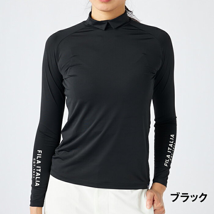 ＼ブラックフライデー価格／【 送料無料 】重ね着用ハイネックメッシュインナー レディース FILA ゴルフ フィラ 長袖 ロンT 接触冷感 UVカット 吸汗速乾 スポーツ ジム フィットネス ジョギング