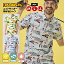 GWセール開催中! ラウドマウス LOUDMOUTH メンズ ゴルフ ニットサッカー 柄半袖シャツ サラサラ ロゴ 吸汗速乾 UVカット ストレッチ リゾート ...