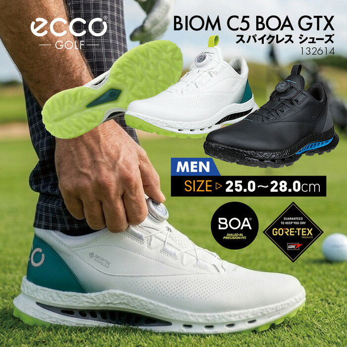○★新品 未使用 ECCO GOLF バイオム G3 ゴアテックス BOA Ecco BIOM G3 BOA Gore-Tex Golf Shoes 131834 White/Black