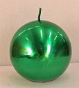 イタリアfemcandleボールキャンドルグリーンメタリック　半径10cm　