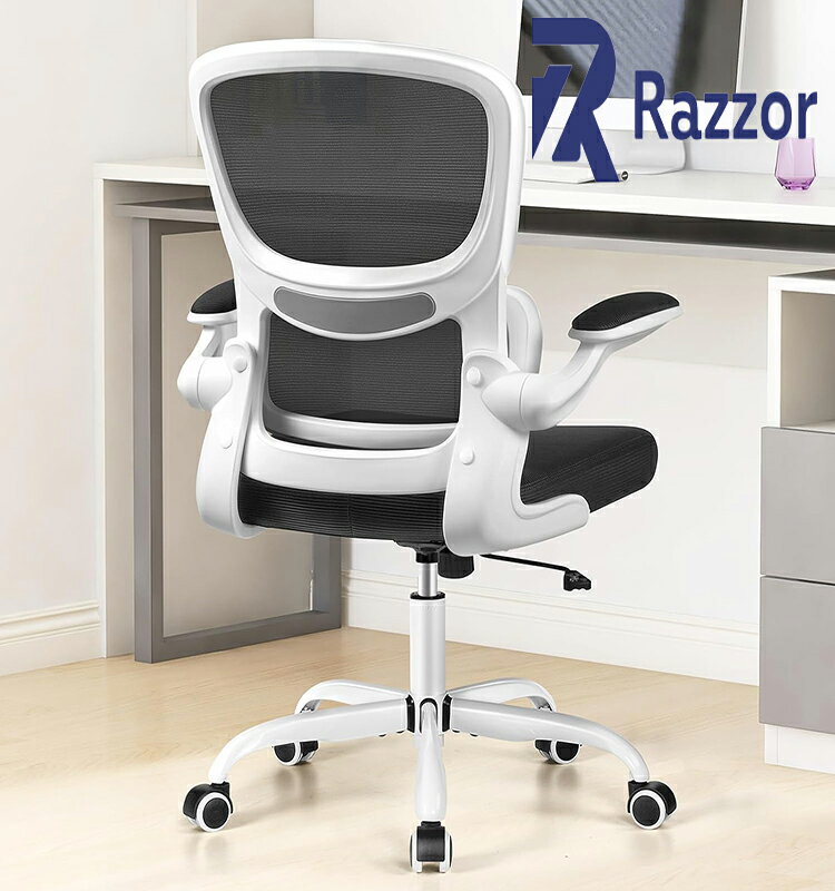 【10％OFFクーポン配布中】【全国送料無料＆1年品質保証】Razzor オフィスチェア 椅子 イス 疲れない 勉強 学習 360度回転 腰に良い テレワーク 人間工学 デスクチェア ランバーサポート付き 跳ね上げ式アームレスト 通気性メッシュ パソコン
